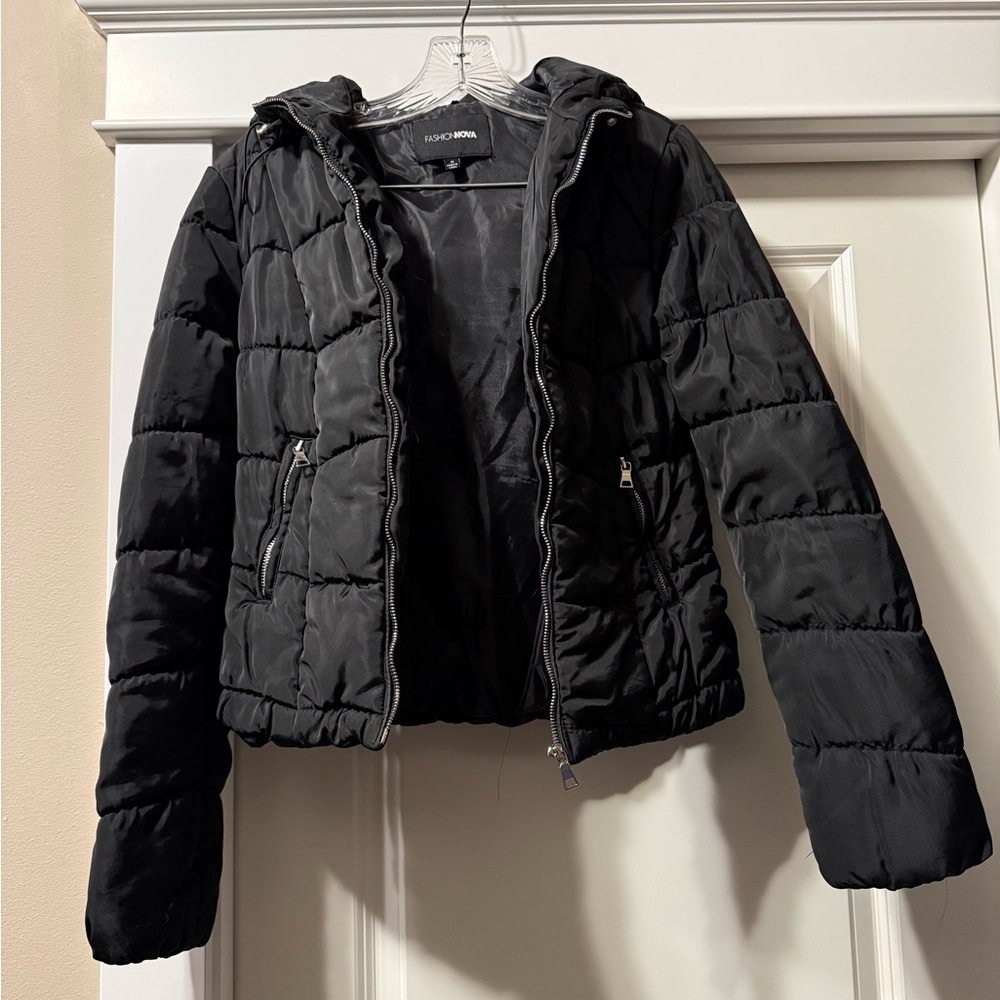 Fashion Nova Quilted Black Puffer Jacket
